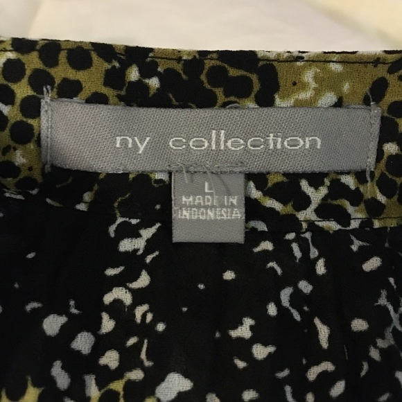 NY Collection button front ruffled chest blouse - Picture 7 of 7